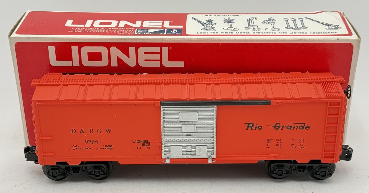 Lionel 6-9705 O Gauge Denver & Rio Grande Western Box Car LN/Box