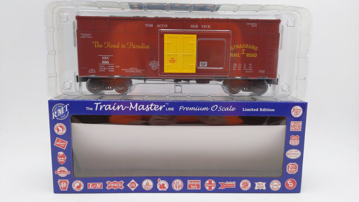 RMT 86499-40 O Gauge Strasburg Railroad 40' Tobacco Car #860 MT/Box