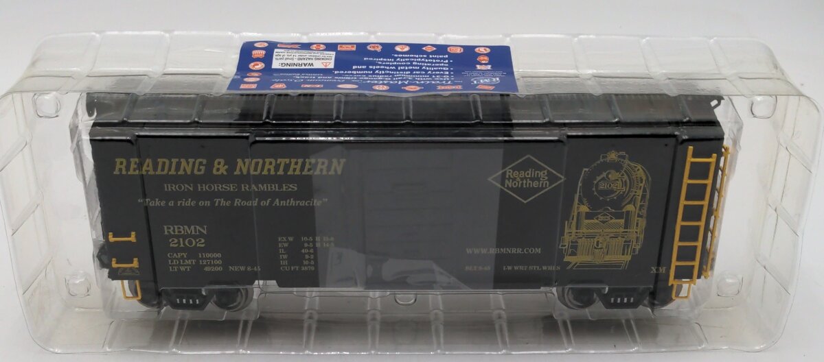 RMT 964122 O Reading & Northern Black Boxcar #2102