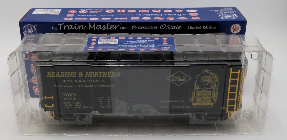 RMT 964122 O Reading & Northern Black Boxcar #2102