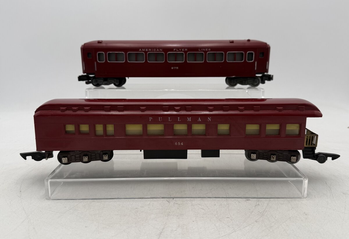 American Flyer 654 & 975 Vintage S Passenger Cars [2] VG