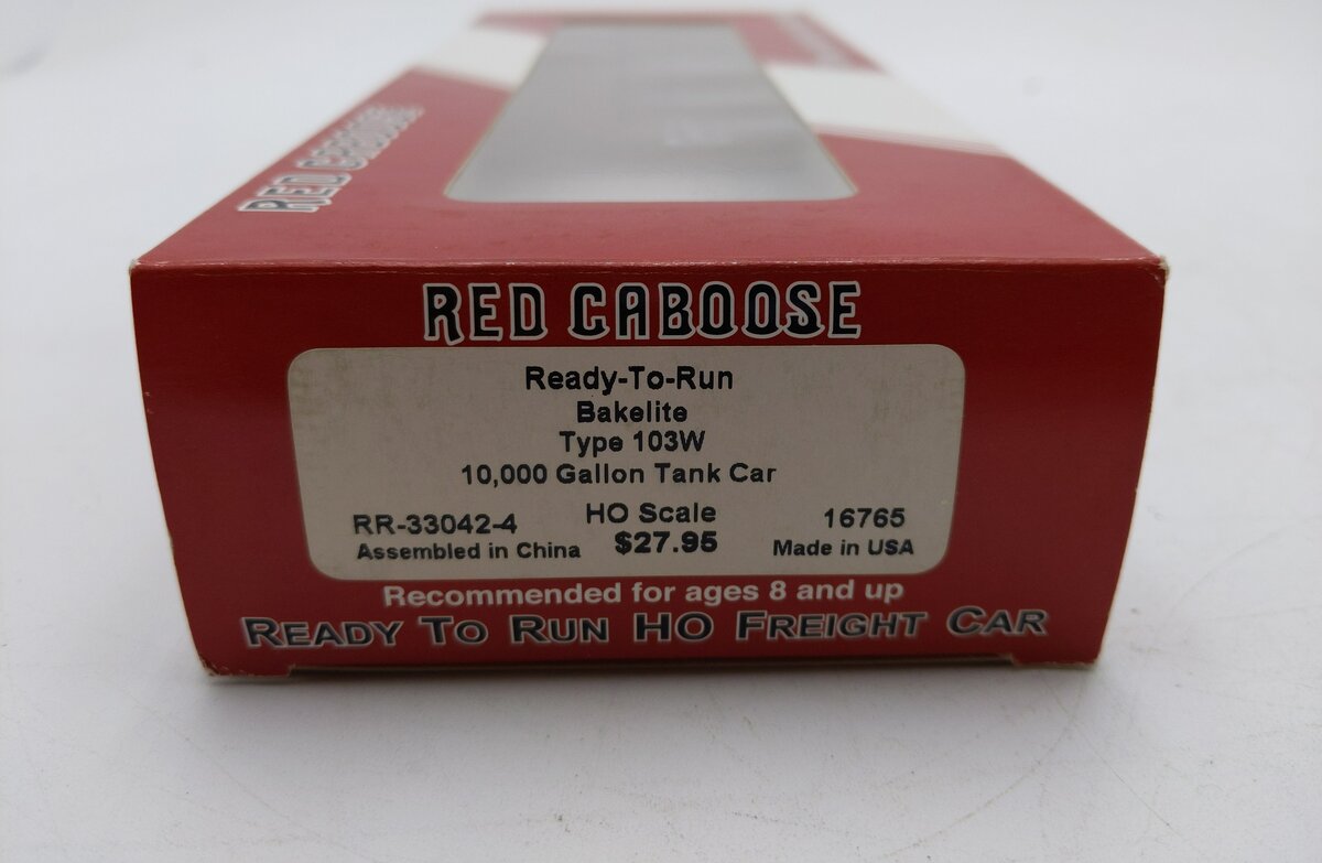 Red Caboose 33042-4 HO Scale Bakelite 10,000 Gallon Tank Car #16765 LN/Box