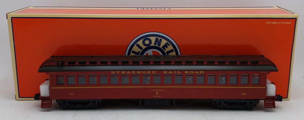 Lionel 2227032 O Gauge Strasburg RR Wood Coach #62 LN/Box