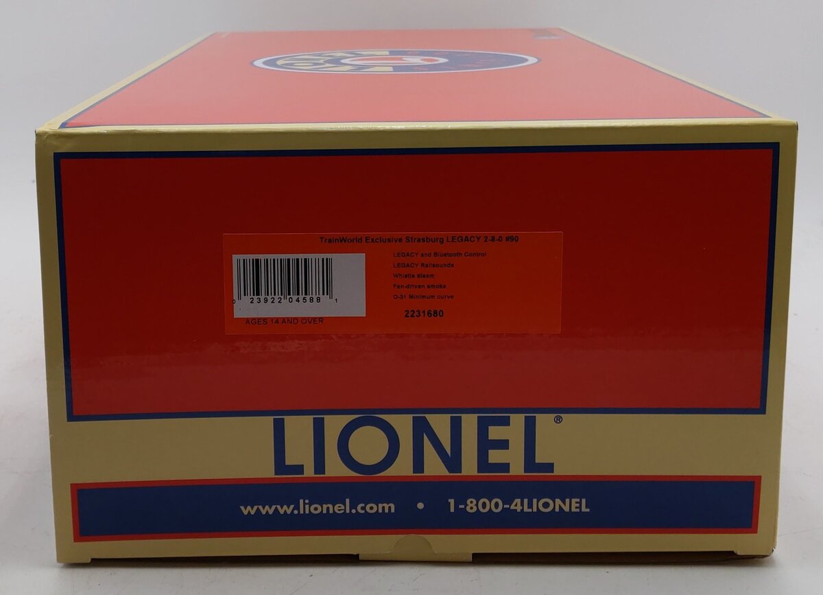 Lionel 2231680 O TrainWorld Exclusive Strasburg LEGACY 2-8-0 Loco & Tender #90 LN/Box