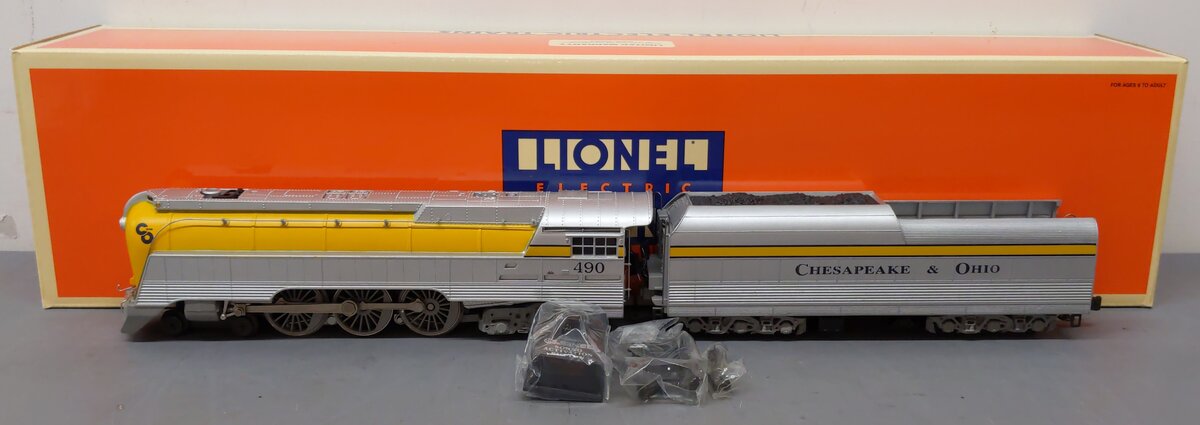 Lionel 6-18043 O Chesapeake & Ohio Streamlined Hudson & Tender #490 with RSII EX/Box