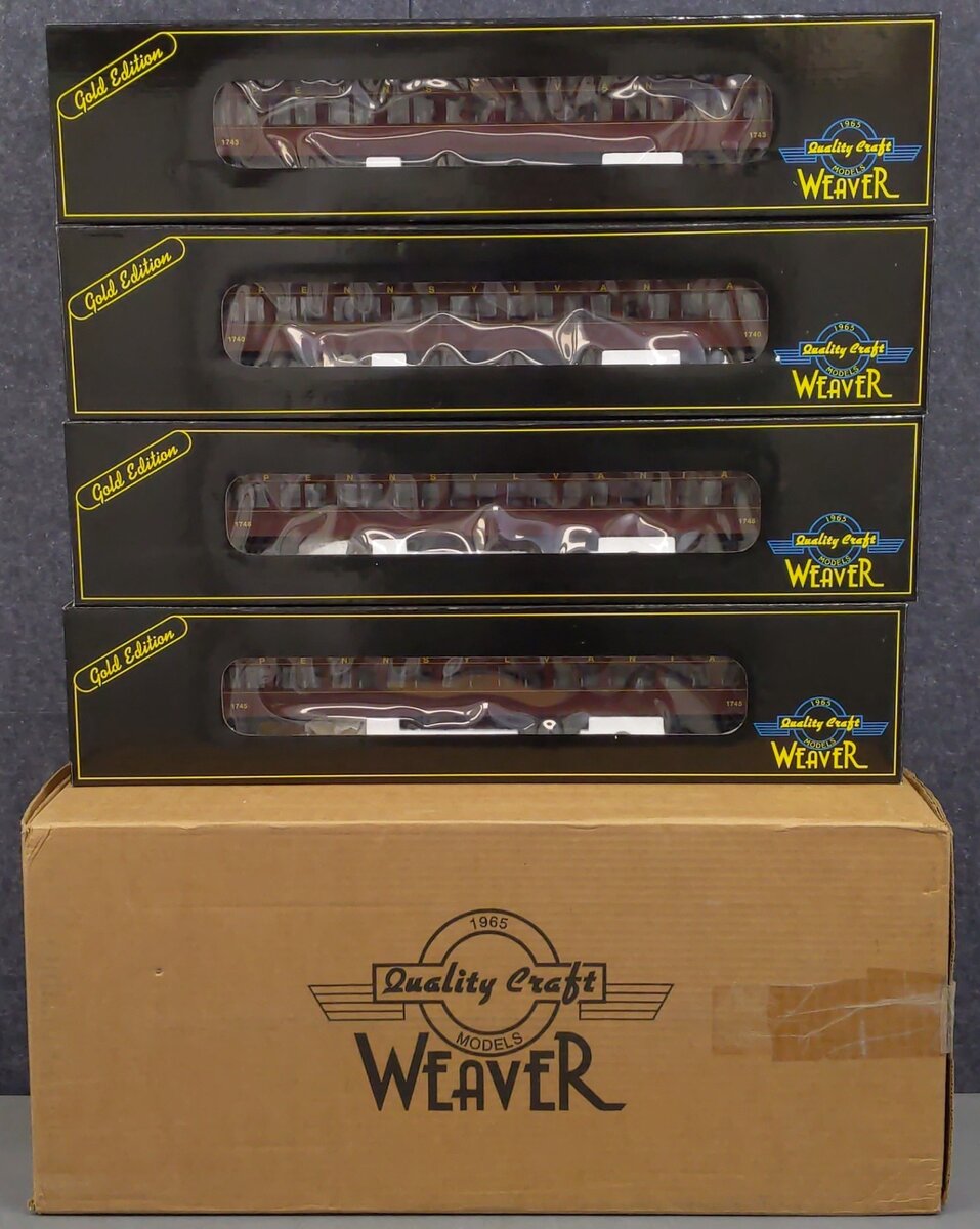 Weaver G1236S O Scale Pullman-Bradley Deluxe Coaches (Set of 4) - 2-Rail VG/Box
