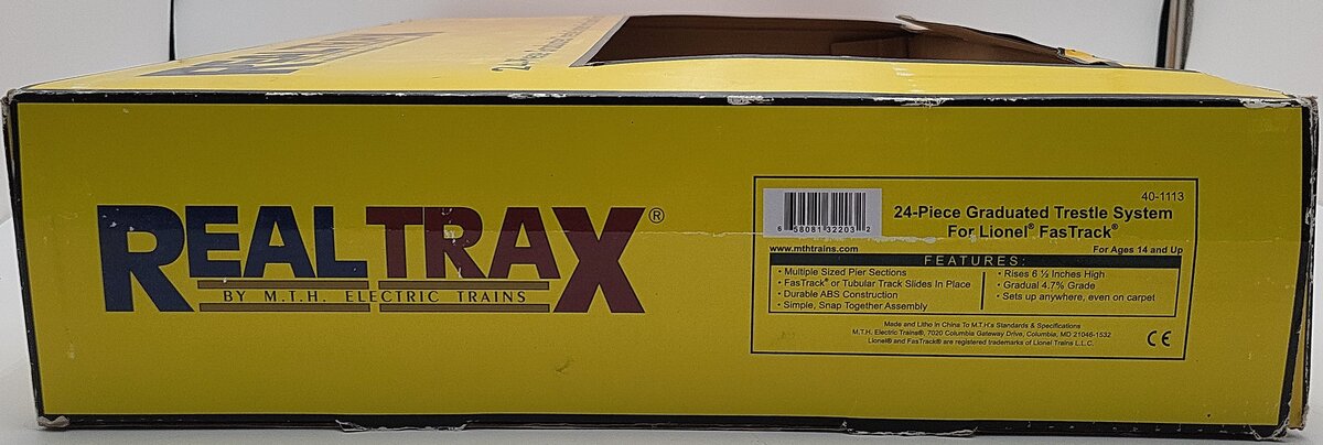 MTH 40-1113 O Lionel FasTrack Graduated Trestle System Set (Pack of 24) EX/Box