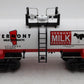 MTH 20-96067 O Gauge Vermont Milk 8000 Gallon Tank Car #19052 LN/Box