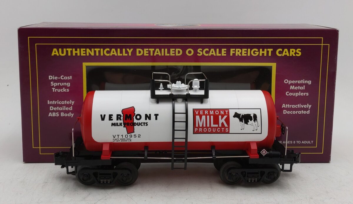 MTH 20-96067 O Gauge Vermont Milk 8000 Gallon Tank Car #19052 LN/Box