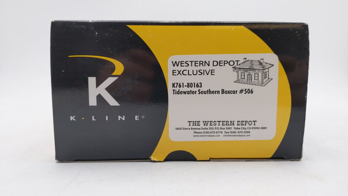 K-Line K761-80163 Tidewater Southern Boxcar #506 (Western Depot Exclusive) LN/Box
