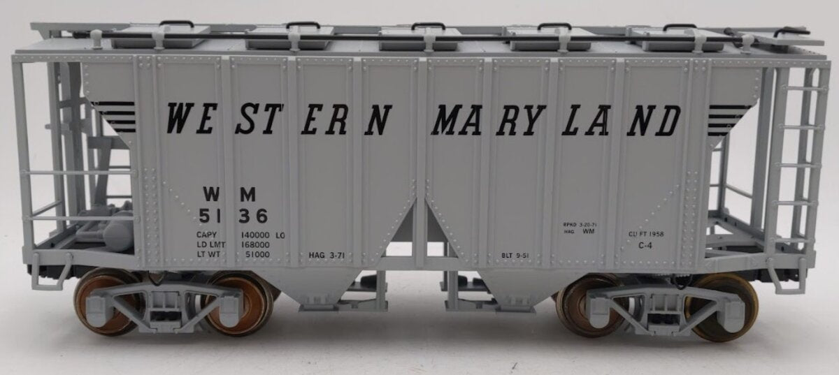 Aristo-Craft ART41298X G Gauge WM 2-Bay Covered Hopper Car #5136 (Metal Wheels) EX/Box
