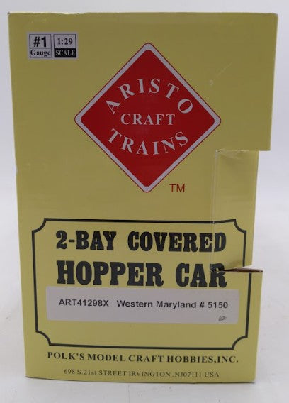 Aristo-Craft ART41298X G Gauge WM 2-Bay Covered Hopper Car #5150 (Metal Wheels) EX/Box