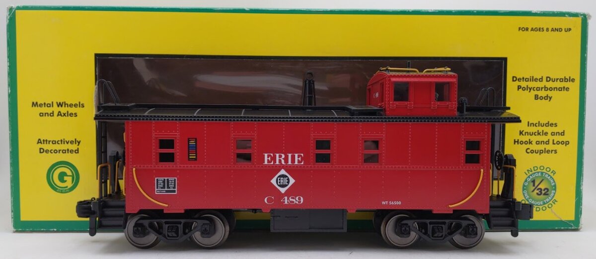 MTH 70-77023 G Gauge Erie Offset Steel Caboose Car #C489 EX/Box