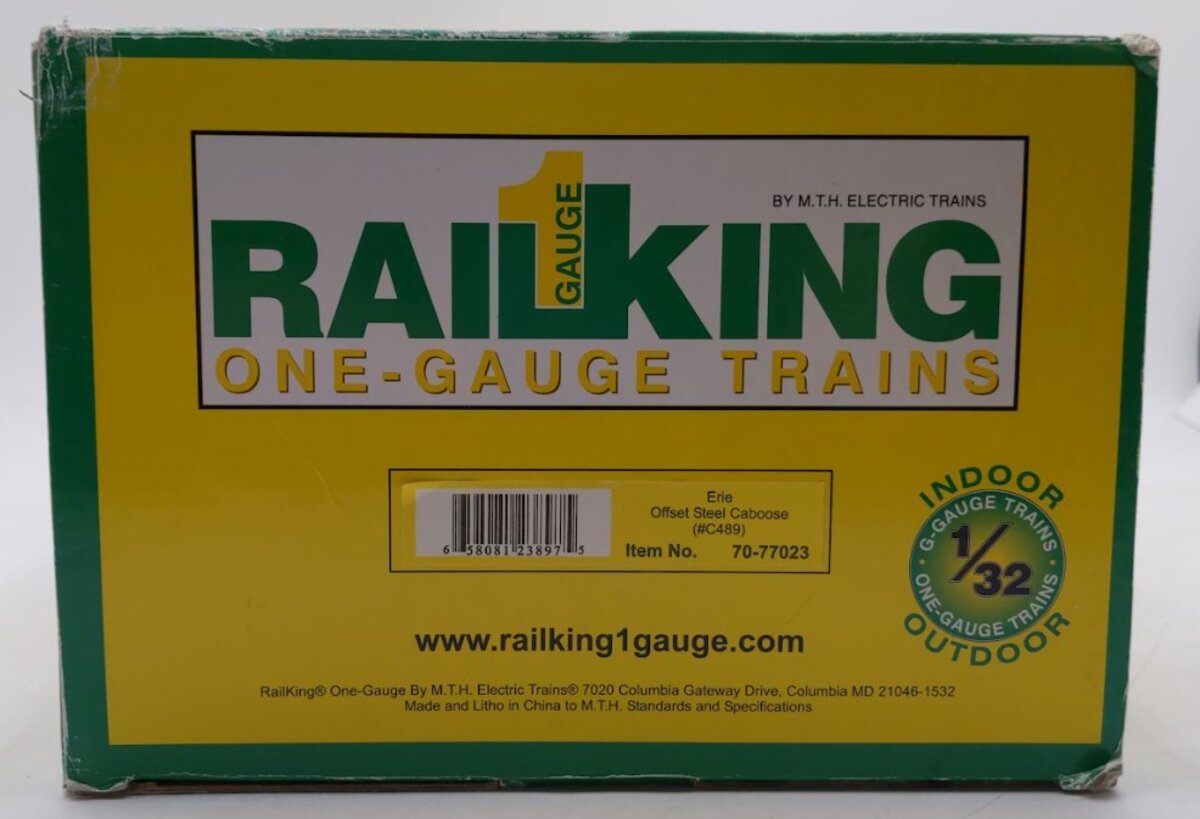 MTH 70-77023 G Gauge Erie Offset Steel Caboose Car #C489 EX/Box