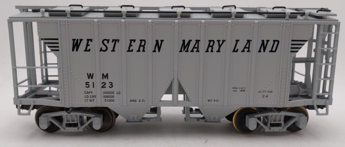 Aristo-Craft ART41298X G Gauge WM 2-Bay Covered Hopper Car #5123 (Metal Wheels) EX/Box