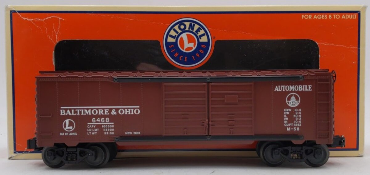 Lionel 6-39229 O Gauge Baltimore and Ohio Double Door Boxcar #6468 EX/Box