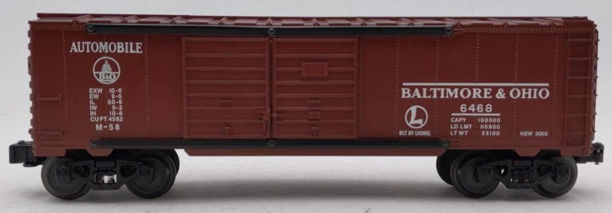Lionel 6-39229 O Gauge Baltimore and Ohio Double Door Boxcar #6468 EX/Box