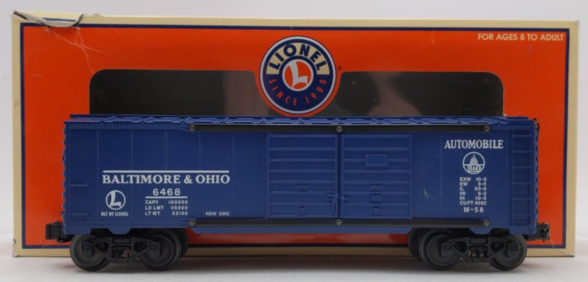 Lionel 6-39228 O Gauge Baltimore & Ohio Automobile Boxcar #6468 EX/Box