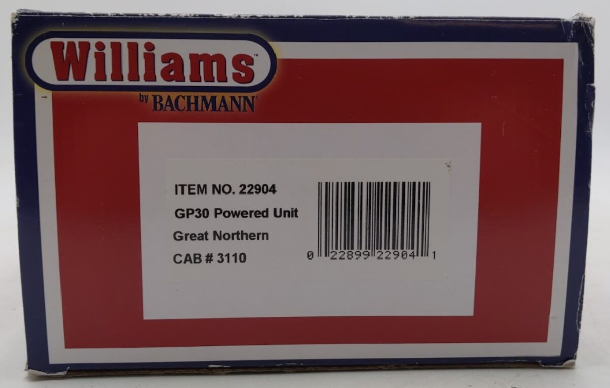 Williams 22904 O Gauge Great Northern EMD GP30 Diesel Locomotive #3010 w Sound EX/Box