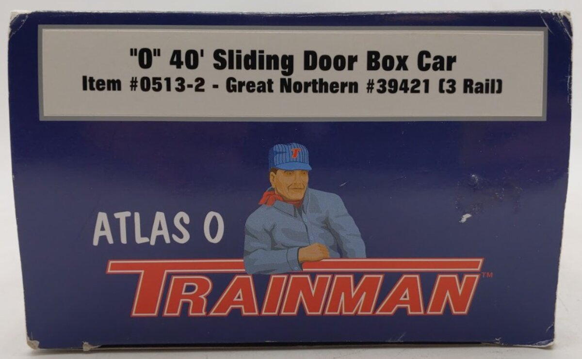 Atlas 0513-2 O Gauge Great Northern 40' Sliding Door Boxcar #39421 (3 Rail) EX/Box