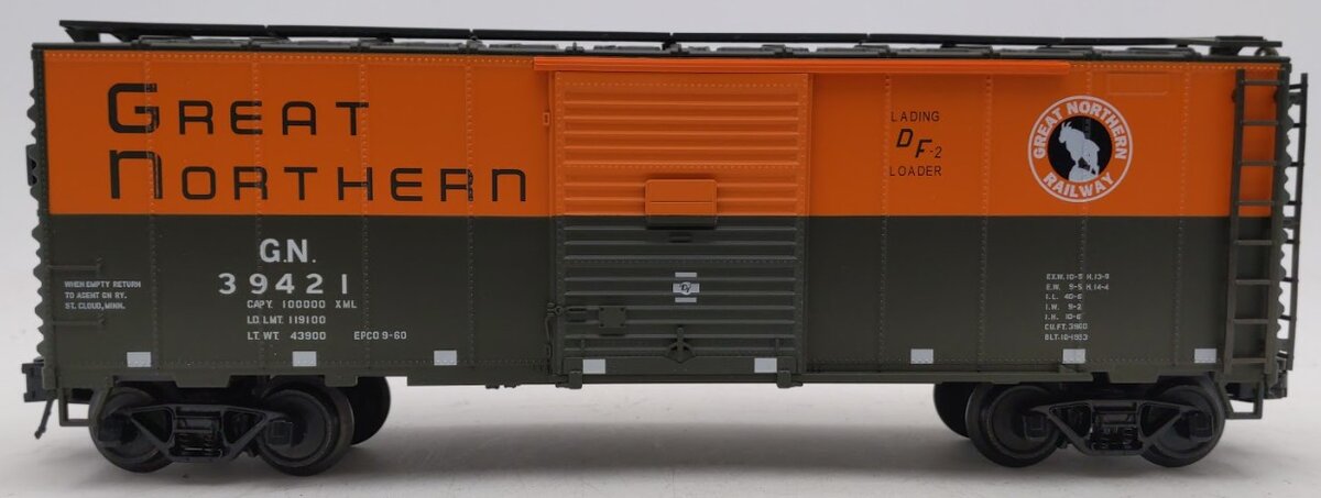 Atlas 0513-2 O Gauge Great Northern 40' Sliding Door Boxcar #39421 (3 Rail) EX/Box
