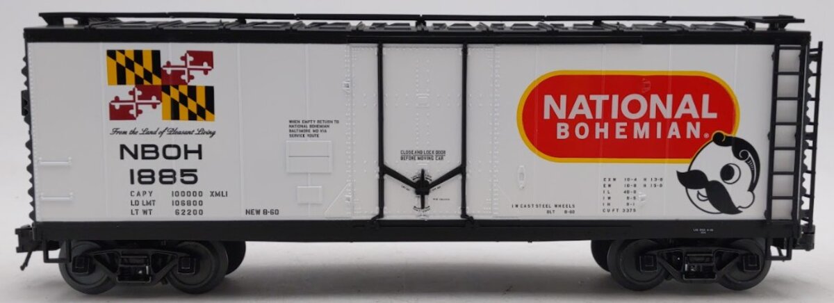 Atlas 2002316 O Gauge National Bohemian 40' Plug Door Boxcar #1885 (3-Rail) EX/Box