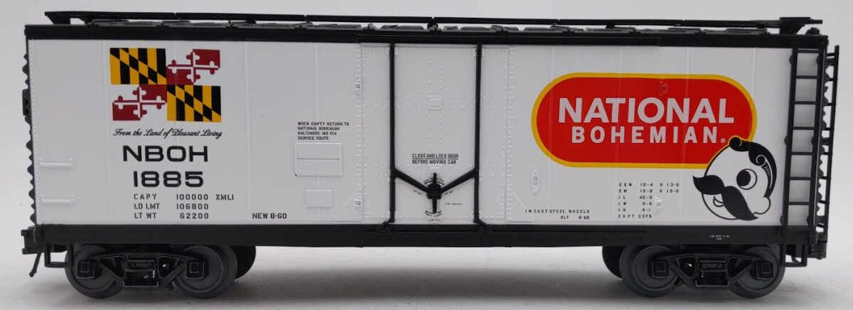 Atlas 2002316 O Gauge National Bohemian 40' Plug Door Boxcar #1885 (3-Rail) EX/Box