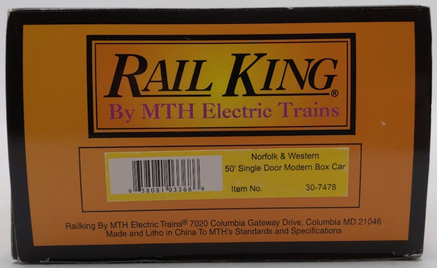 MTH 30-7478 Norfolk & Western 50‘ Single Door Modern Boxcar #296979 LN/Box