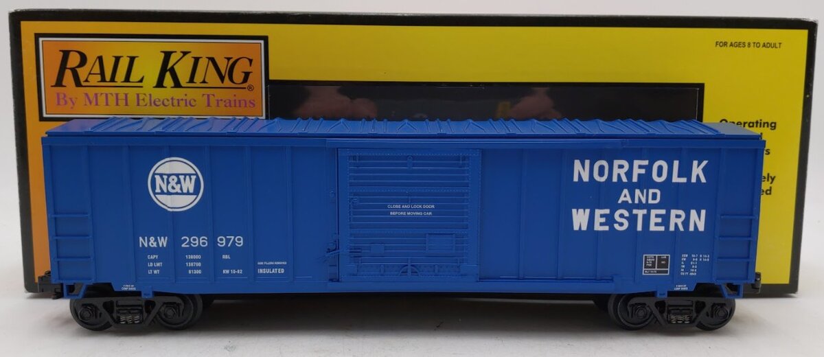 MTH 30-7478 Norfolk & Western 50‘ Single Door Modern Boxcar #296979 LN/Box