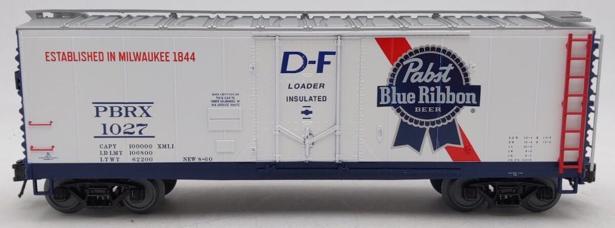 Atlas 2002311 O Gauge Pabst Blue Ribbon 40' Plug Door Box Car #1027 (3Rail) EX/Box