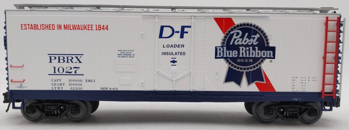Atlas 2002311 O Gauge Pabst Blue Ribbon 40' Plug Door Box Car #1027 (3Rail) EX/Box