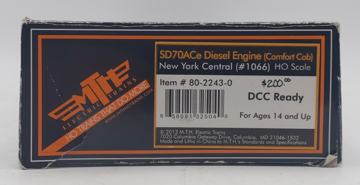 MTH 80-2243-0 HO NYC Diesel Locomotive #1066 EX/Box