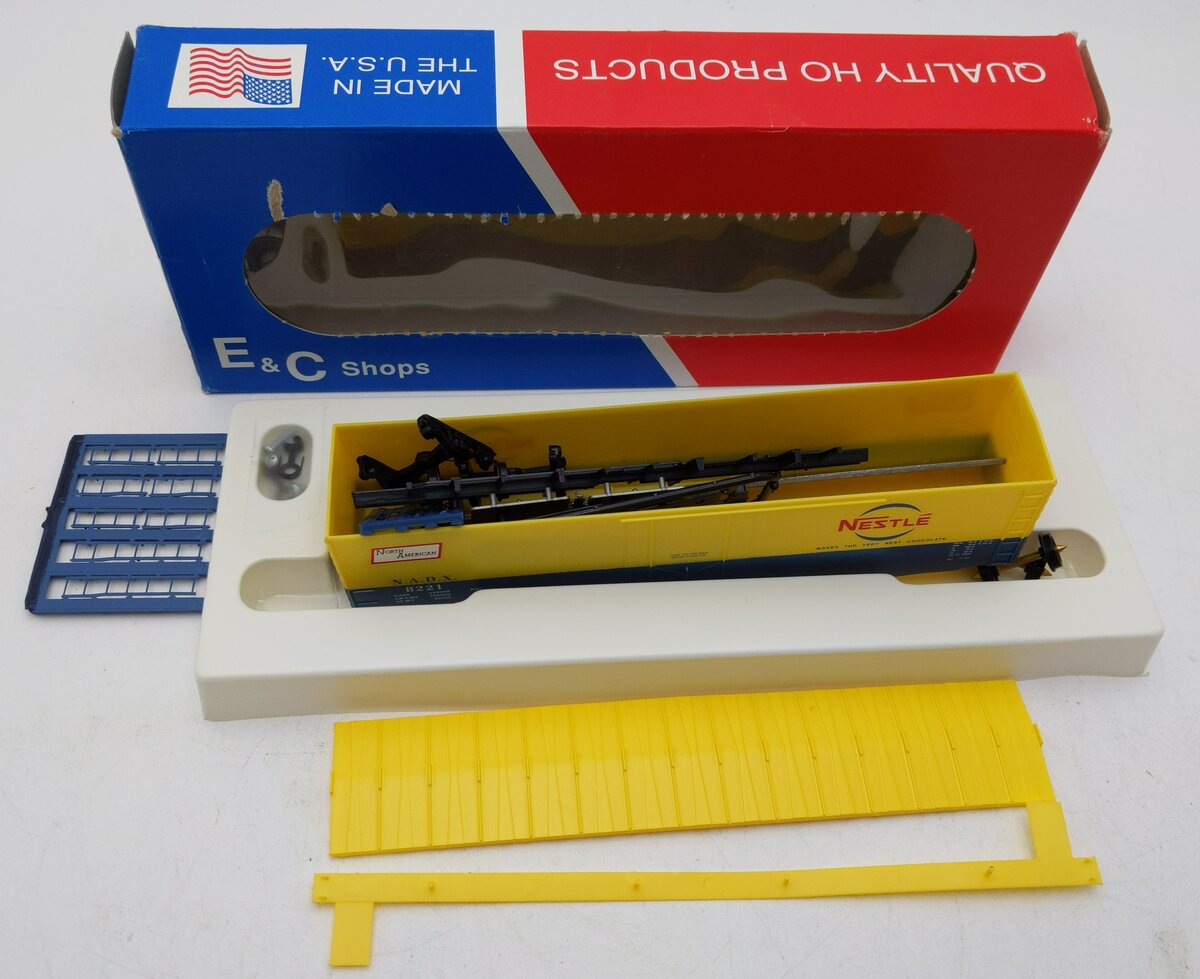 E&C Shops 9004-3 HO NADX 50' PS-1 Plug Door refrigerator Car #8221 Kit NIB