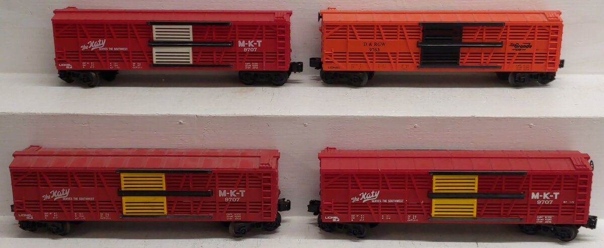 Lionel O Gauge Assorted Stock Freight Cars [4] VG