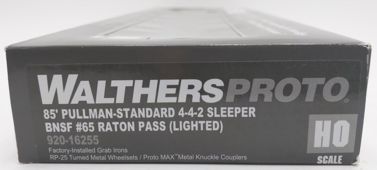 Walthers 920-16255 HO BNSF Raton Pass Lighted 85' PS Regal 4-4-2 Sleeper #65 EX/Box