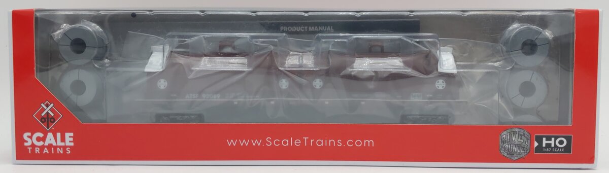 Scale Trains SXT38399 HO Scale A.T. Santa Fe 2-Hood 48' Coil Steel Car #92089 NIB