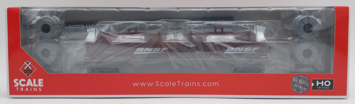 Scale Trains SXT38404 HO Scale BNSF 48' 2-Hood Coil Steel Car #534122 NIB