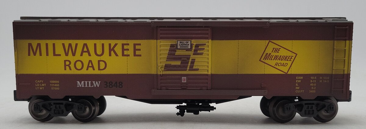 Menards 279-4418 O Gauge Milwaukee Road Weathered Boxcar #3848 EX/Box