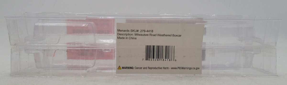 Menards 279-4418 O Gauge Milwaukee Road Weathered Boxcar #3848 EX/Box