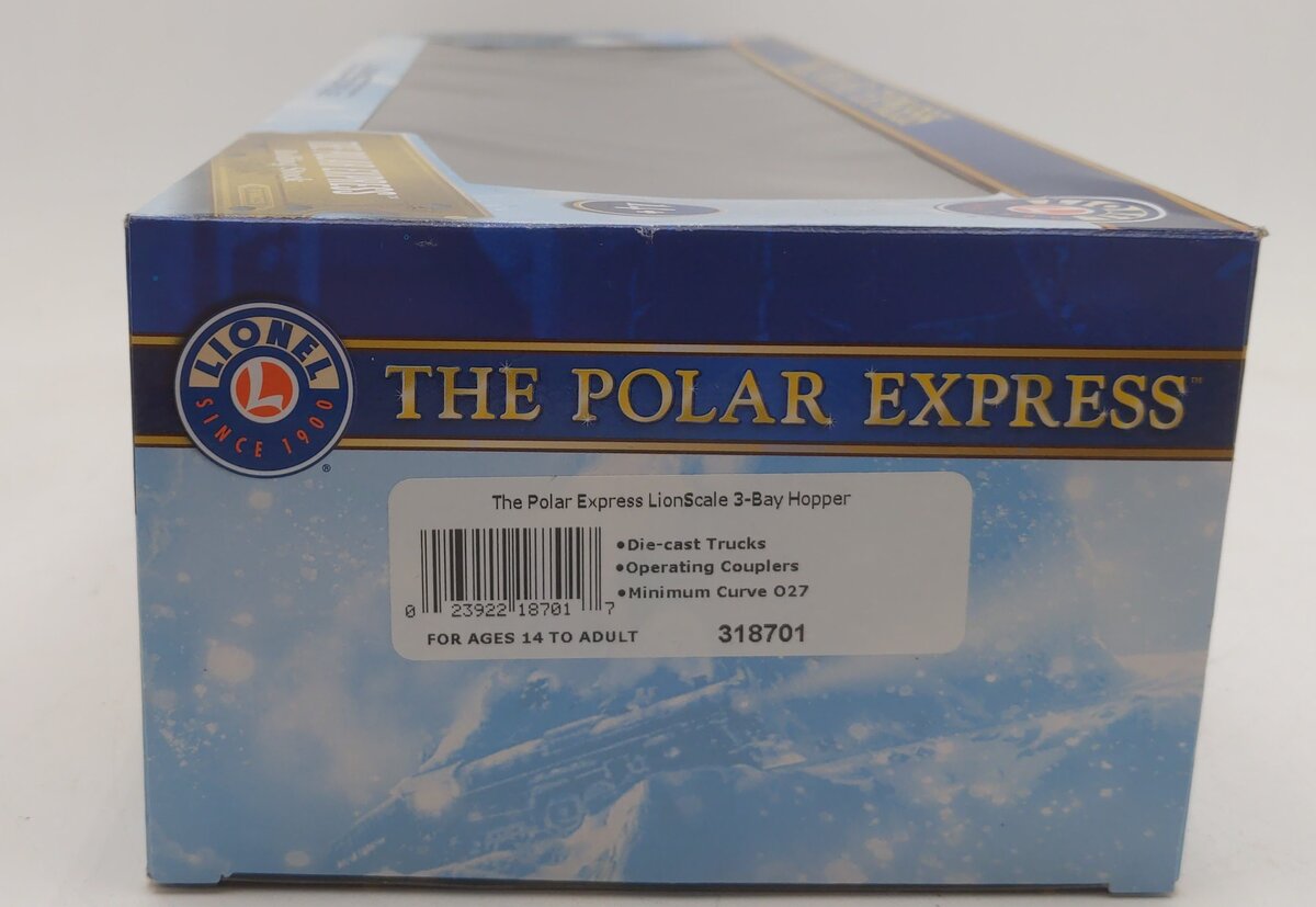 Lionel 3-18701 The Polar Express Lionscale 3-Bay Hopper