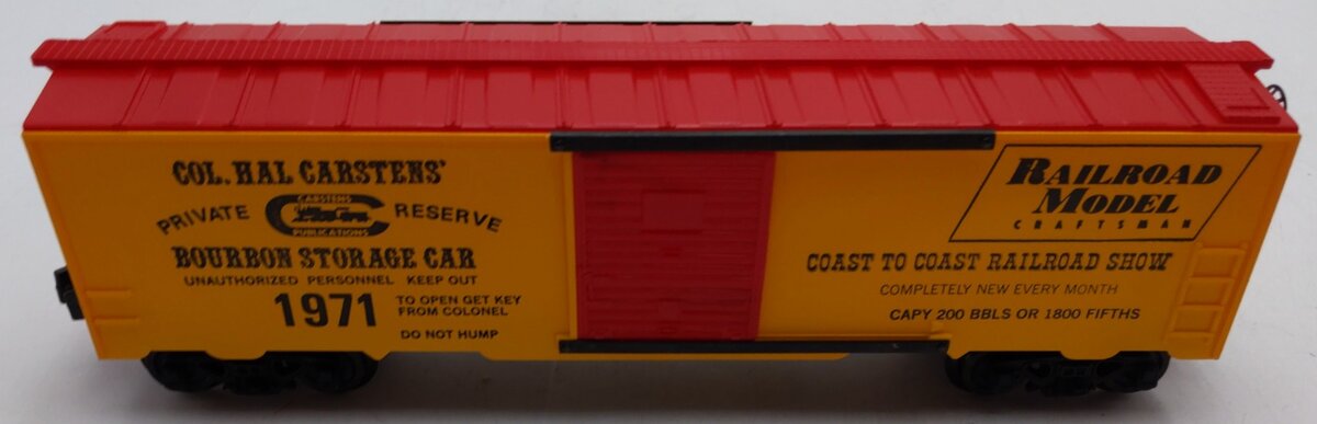 KMT 1971 O Gauge Col. Hal Carstens Private Reserve Bourbon Storage Boxcar LN/Box