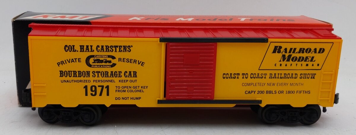 KMT 1971 O Gauge Col. Hal Carstens Private Reserve Bourbon Storage Boxcar LN/Box
