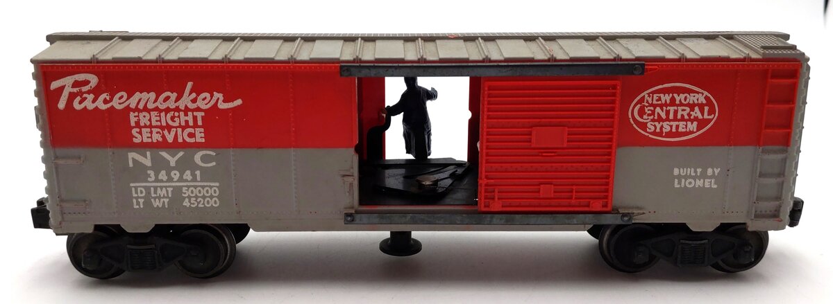 Lionel 3494-1 Vintage O New York Central Pacemaker Operating Boxcar VG