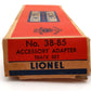 Lionel 38-85 Vintage O "Super O" Adapter Track FOR 3656 Cattle Car Platform EX/Box
