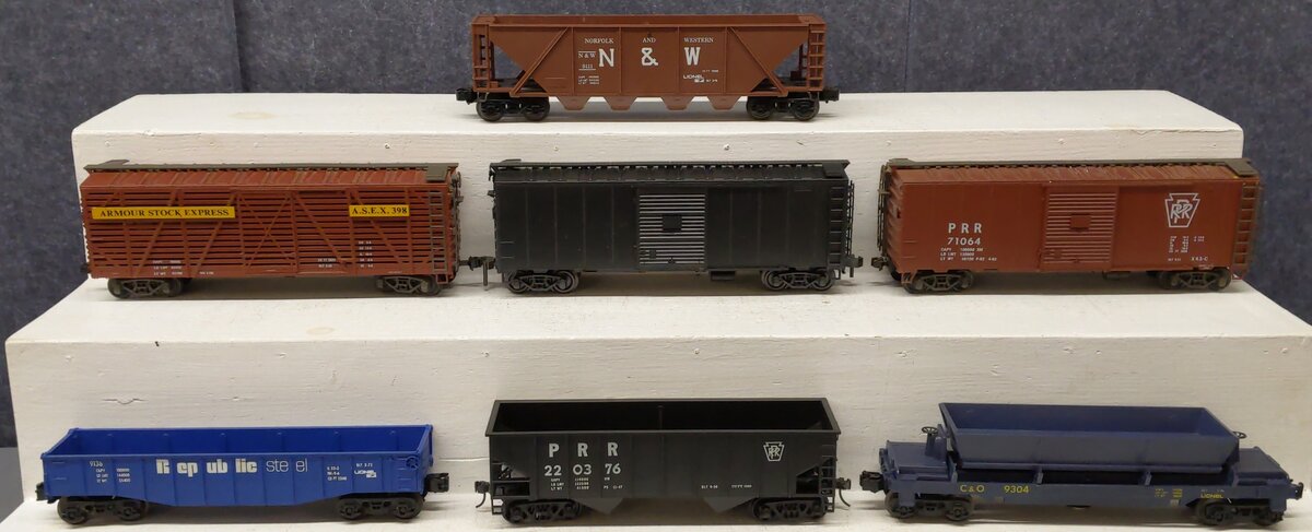 Lionel/Atlas/Other O Gauge Freight Cars #9304,9136,398,220376,9111,71064 [7] VG