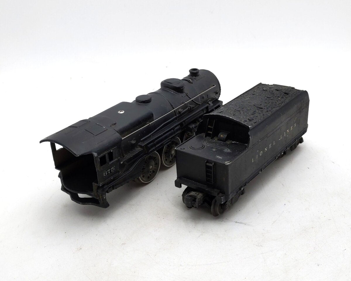 Lionel 675 Vintage O 2-6-2 Prairie Die-Cast Steam Locomotive and 6466W Tender
