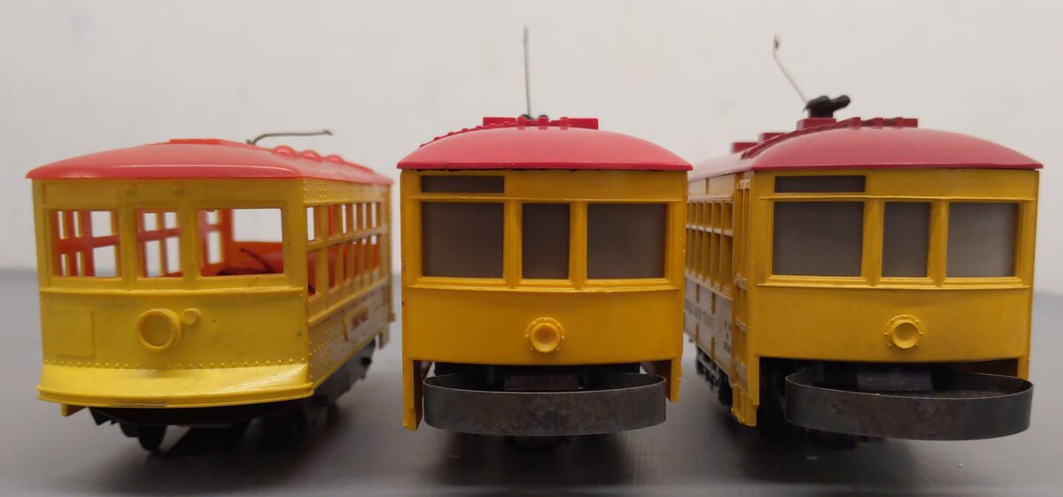 Lionel O Gauge Lionelville and Dinkyville Trolly Cars [3] VG