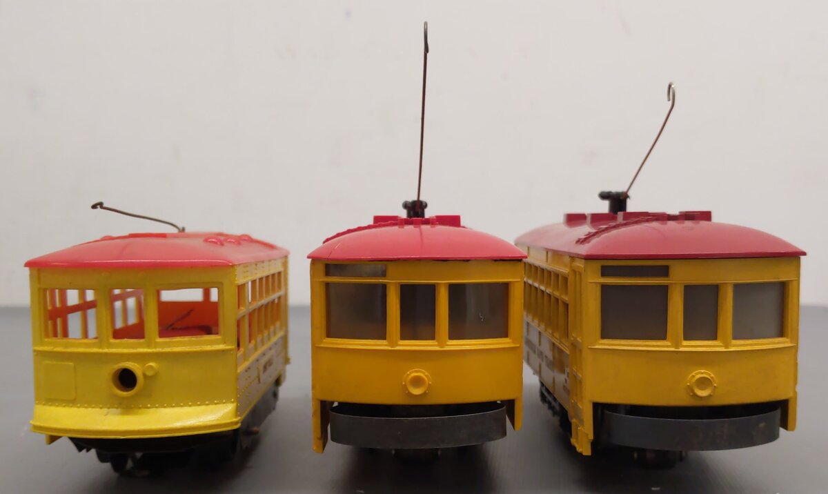 Lionel O Gauge Lionelville and Dinkyville Trolly Cars [3] VG