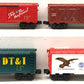 Lionel O Gauge Assorted Boxcars: 9700, 9750, 32833, 9751 [4] VG