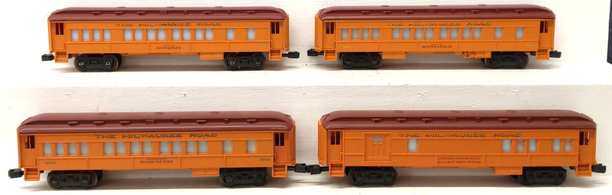 Lionel O Gauge Assorted Passenger Cars: 9500, 9511, 9502, 9506 [4] VG